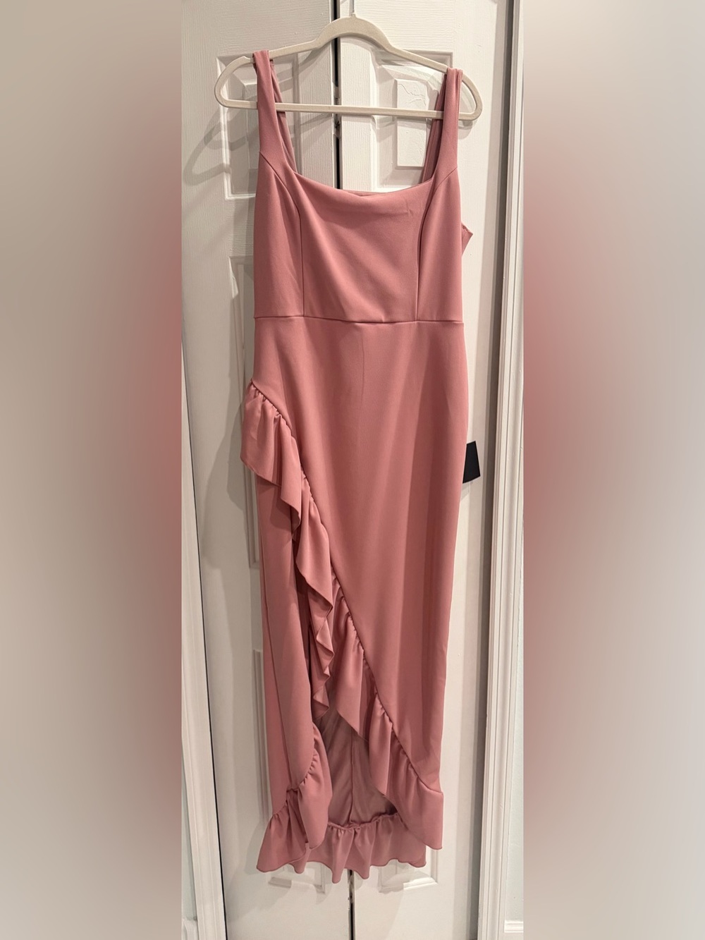 Lulu's Dusty Rose Square Neck High-Low Ruffle Dress - Picture 2 of 2